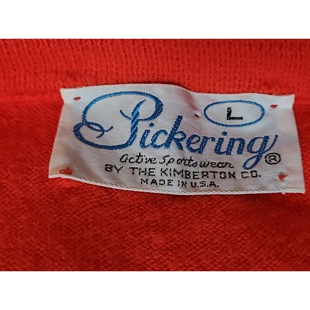 Vintage 70s Annadale Club Pickering By The Kimberton L Sweater Red Golf Knit